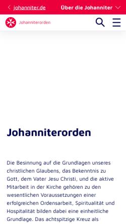 Vorschau der mobilen Webseite www.johanniter.de, Der Johanniterorden