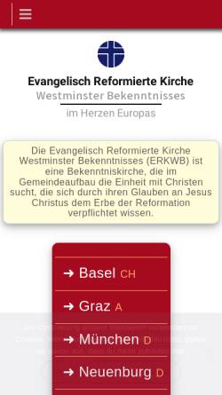 Vorschau der mobilen Webseite reformiert.at, Evangelisch reformierte Kirche des Westminster Bekenntnisses in Österreich