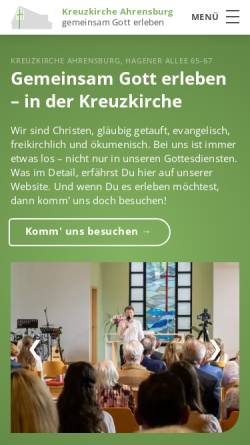 Vorschau der mobilen Webseite www.kreuzkirche-ahrensburg.de, Evangelisch-Freikirchliche Gemeinde Ahrensburg (Kreuzkirche)
