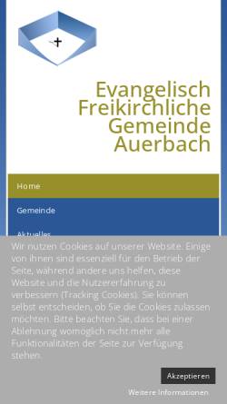 Vorschau der mobilen Webseite www.efg-auerbach.eu, Evangelisch-Freikirchliche Gemeinde Auerbach (Brüdergemeinde)