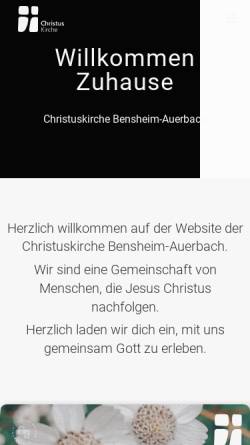 Vorschau der mobilen Webseite christuskirche.com, Evangelisch-Freikirchliche Gemeinde Bensheim-Auerbach