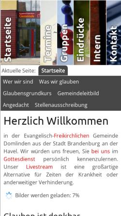 Vorschau der mobilen Webseite www.efg-domlinden29.de, Evangelisch-Freikirchliche Gemeinde Domlinden 29