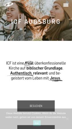 Vorschau der mobilen Webseite www.icf-augsburg.de, ICF Augsburg