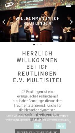 Vorschau der mobilen Webseite www.icf-reutlingen.de, ICF Reutlingen