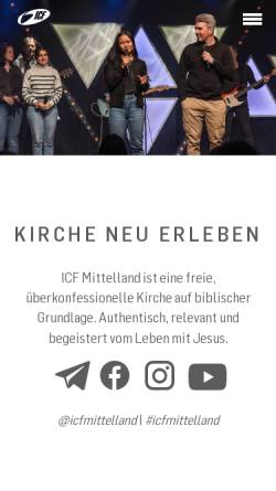 Vorschau der mobilen Webseite www.icf-zofingen.ch, icf Zofingen