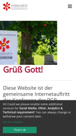 Vorschau der mobilen Webseite www.pfarrgemeinderat.at, pfarrgemeinderat.at