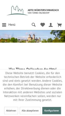 Vorschau der mobilen Webseite vier-tuerme.de, Vier-Türme GmbH