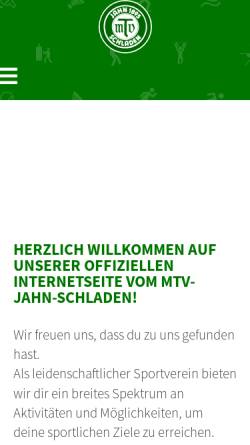 Vorschau der mobilen Webseite www.mtvjahnschladen.de, MTV 