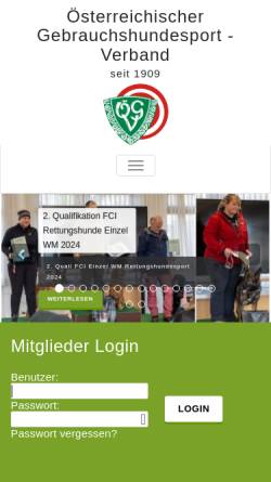 Vorschau der mobilen Webseite www.oegv.at, Österreichischer Gebrauchshundesport-Verband