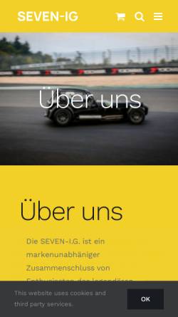 Vorschau der mobilen Webseite www.seven-ig.de, IG Lotus Super Seven-Fahrzeuge