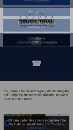 Vorschau der mobilen Webseite www.europatrucktrial.org, Europa-Truck-Trial