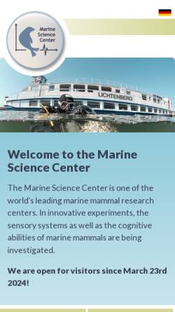 Vorschau der mobilen Webseite www.marine-science-center.de, Marine Science Center