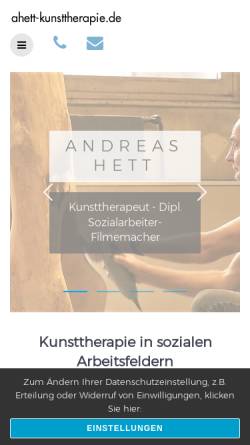Vorschau der mobilen Webseite www.ahett-kunsttherapie.de, Hett, Andreas