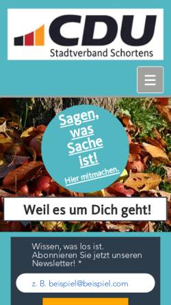 Vorschau der mobilen Webseite www.cdu-schortens.de, CDU Schortens