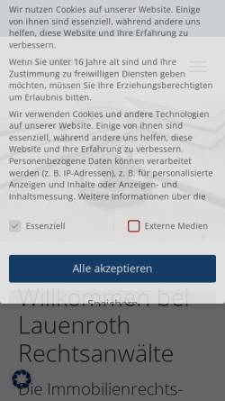 Vorschau der mobilen Webseite www.kanzlei-lauenroth.de, Hennings, Lauenroth & Partner
