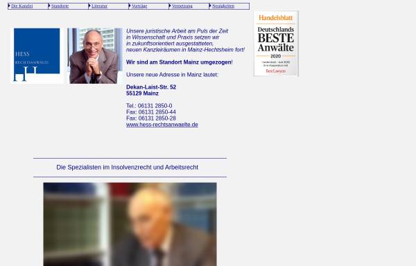 Vorschau von www.hess-rechtsanwaelte.de, Hess & Partner - Rechtsanwälte
