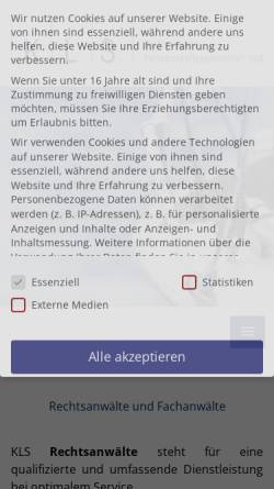 Vorschau der mobilen Webseite kls-law.de, KLS Rechtsanwälte Partnerschaftsgesellschaft
