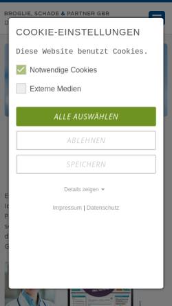 Vorschau der mobilen Webseite www.arztrecht.de, Broglie, Schade & Partner GbR
