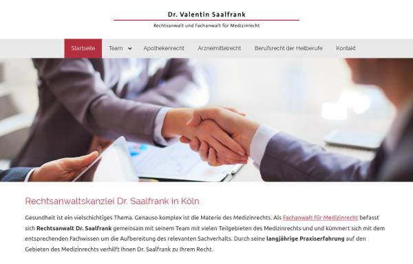 Vorschau von www.saalfrank-medizinrecht.de, Saalfrank, Valentin