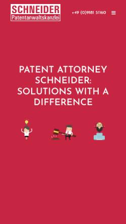 Vorschau der mobilen Webseite www.patentanwalt-schneider.de, Patentanwalt Andreas Schneider