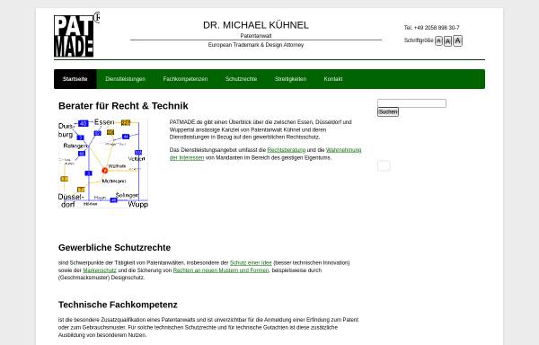 Vorschau von patmade.de, Patentanwalt Dr. Michael Kuehnel