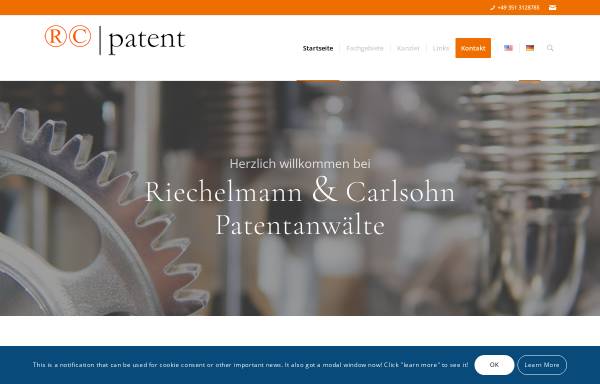 Vorschau von www.sachsen-patent.de, Patentanwälte Carlsohn & Riechelmann