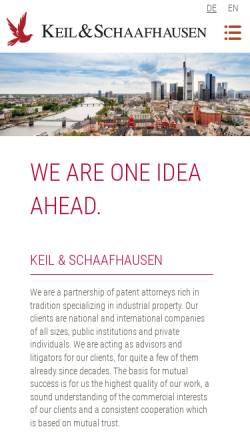 Vorschau der mobilen Webseite www.kspartner.de, Patentanwälte Keil & Schaafhausen