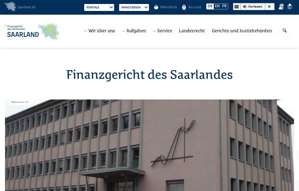 Vorschau von www.fgds.saarland.de, Finanzgericht Saarland Saarbrücken