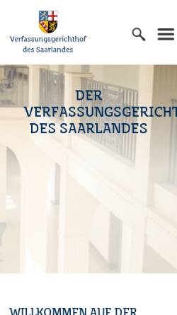 Vorschau der mobilen Webseite www.verfassungsgerichtshof-saarland.de, Verfassungsgerichtshof