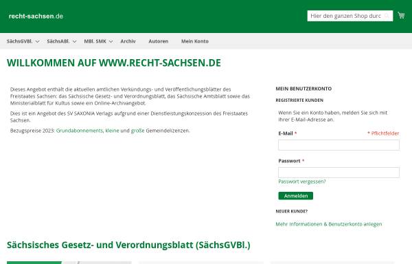 Vorschau von www.recht-sachsen.de, Saxonia Verlag