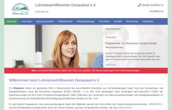 Vorschau von www.ldlev.de, Lohnsteuerhilfeverein Donauland e.V.