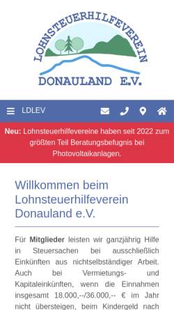 Vorschau der mobilen Webseite www.ldlev.de, Lohnsteuerhilfeverein Donauland e.V.