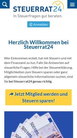 Vorschau der mobilen Webseite www.steuerrat24.de, Steuerrat24