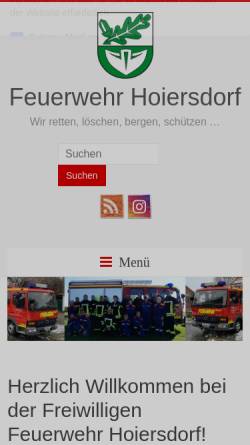 Vorschau der mobilen Webseite www.feuerwehr-hoiersdorf.de, Freiwillige Feuerwehr Hoiersdorf