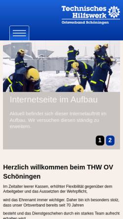 Vorschau der mobilen Webseite www.thw-schoeningen.de, THW Ortsverband Schöningen