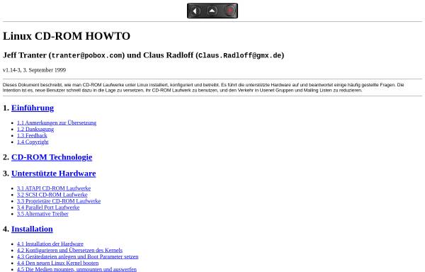Vorschau von www.linuxhaven.de, CD-ROM HOWTO
