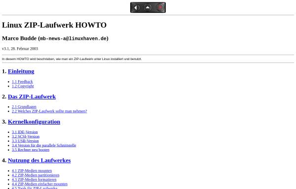 Vorschau von www.linuxhaven.de, ZIP-Laufwerk HOWTO