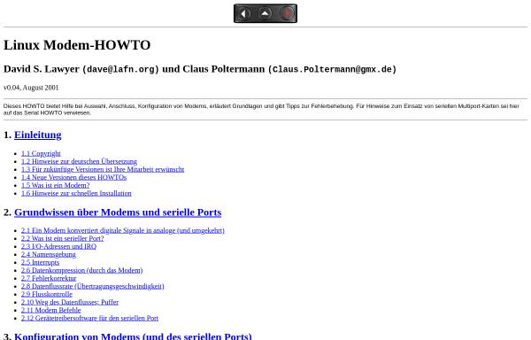 Vorschau von www.linuxhaven.de, Modem-HOWTO