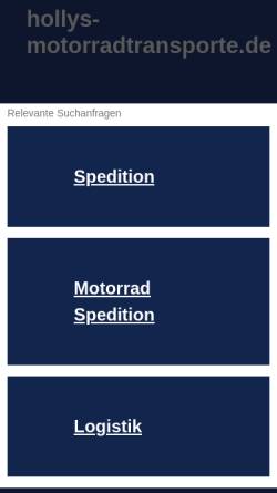 Vorschau der mobilen Webseite www.hollys-motorradtransporte.de, Hollys Motorradtransporte