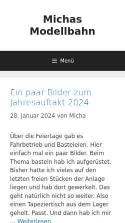 Vorschau der mobilen Webseite www.michas-modellbahn.de, Michas Modellbahn