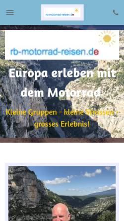 Vorschau der mobilen Webseite www.rb-motorrad-reisen.de, rb-motorrad-reisen.de