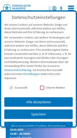 Vorschau der mobilen Webseite www.ev-akademie-wittenberg.de, Evangelische Akademie Sachsen-Anhalt e.V.
