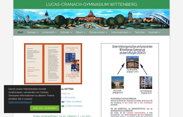 Vorschau von www.lucas-cranach-gymnasium.de, Lucas Cranach Gymnasium