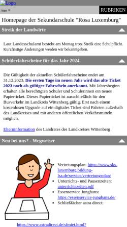 Vorschau der mobilen Webseite www.sks-luxemburg.bildung-lsa.de, SKS Rosa Luxemburg