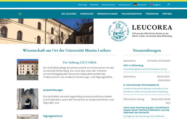 Vorschau von leucorea.de, Stiftung Leucorea