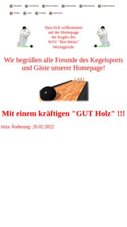 Vorschau der mobilen Webseite www.kegler-wr.de, Wernigeroeder Kegler