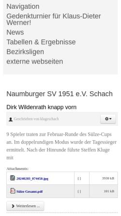 Vorschau der mobilen Webseite www.schach-naumburg.de, Naumburger Sportverein 1951 e.V. Schach