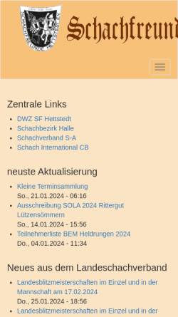 Vorschau der mobilen Webseite www.hettschach.de, Schachfreunde Hettstedt
