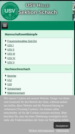 Vorschau der mobilen Webseite schach.usv-halle.de, Sektion Schach des Universitätssportvereins Halle e.V.