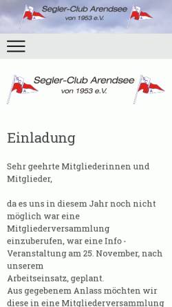 Vorschau der mobilen Webseite www.sc-arendsee.de, Segler-Club Arendsee von 1953 e.V.